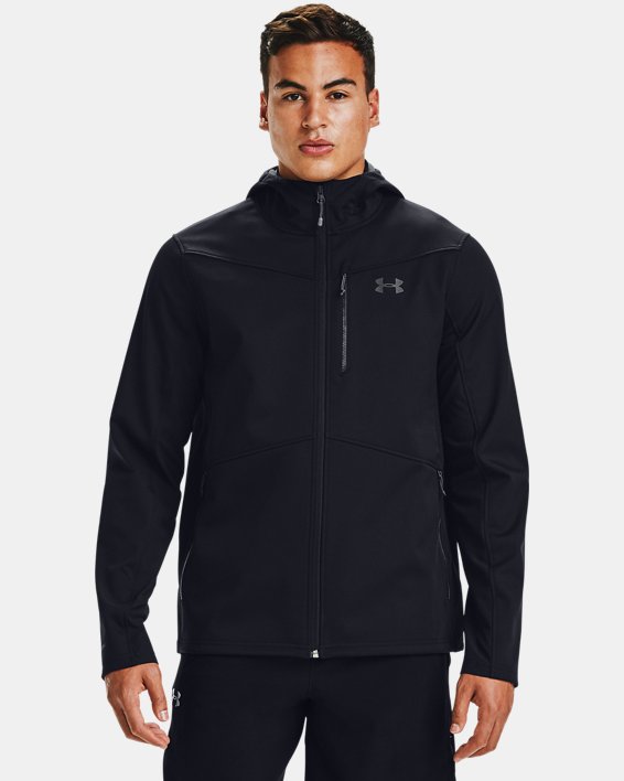 Men's ColdGear® Infrared Shield Hooded Jacket, Black, pdpMainDesktop image number 0